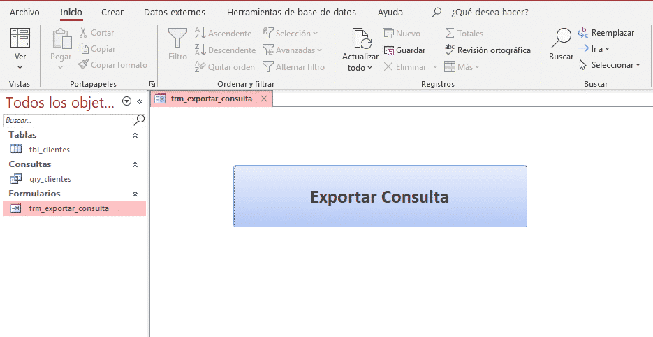 Exportar Consulta o Tabla Access a Excel VBA